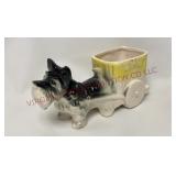 Vintage Scottie Dog with Cart Planter - 3' tall