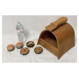 Mid Century Hi-Shine Shoe Shine Box w Polish