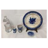 Phoenix Egg Cups, Hammersley Flow Blue Plate, Mor