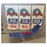Vintage Bud Light Towels, Beach Chair & Sun Visors