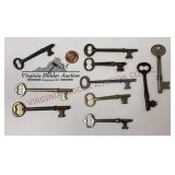 Vintage / Antique Solid Barrel Skeleton Keys - 10