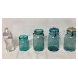 Vintage Aqua Blue Ball Ideal Mason Jars - 4
