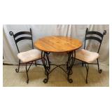 Wrought Iron Round Table & Chairs Set