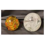 Glass Paperweights - Confetti Flower & Latticino