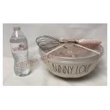 Rae Dunn Artisan Collection Bunny Love Bowl Whisk