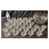 Hazel Atlas Williamsport Punch Bowl & (30) Cups