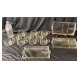 1950s Hazel Atlas Ball & Rib Snack Trays & Cups