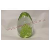 Suspended Bubbles & Swirl Egg Shaped Paperweight