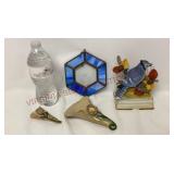 Stained Glass Sun Catcher, Wall Pockets & Figurine