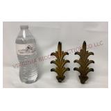 Vintage Metal Acanthus Leaf Curtain Tieback Pair