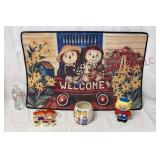 Raggedy Anne Rug, Radio, Jar & Ceramic Figurine