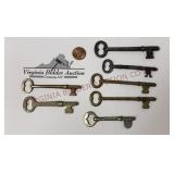 Vintage / Antique Solid Barrel Skeleton Keys - 7