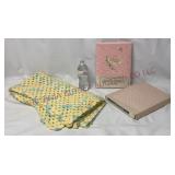 Vintage Baby Record Book & Handmade Afghan Blanket