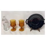 Colony Crown Goblets & LE Smith Handled Tray