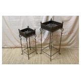 Vintage Wrought Iron & Metal Nesting Plant Stands