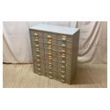 Vintage Industrial Metal Multi-Drawer Cabinet