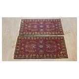 Vintage Kashamar Wool Rugs / Carpets - 27"x54"