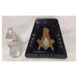 Freemason Masonic Shield Ceramic Ashtray Ash Tray