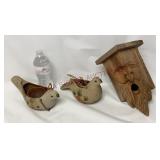 Vintage Hanging Dove Planters & Bird House