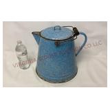 Antique Blue Enamelware Graniteware 12" Coffee Pot
