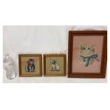 Vintage Kitty Cat Framed Needlepoints - 3