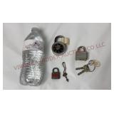 Master Locks w Combo & Key, German Lock w Key