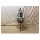 Copper Cascading Water Fountain w Stand - See Desc