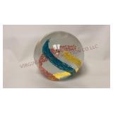 Swirled Colors Glass Orb Paperweight