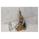 Easter Bunny w Cart Decor - See Desc