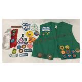 Girl Scouts Vest Size 14 & Assorted Patches