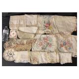 Vintage Doilies, Embroidered Runners & More - 18pc