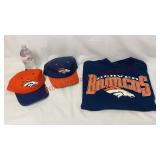 NFL Football - Denver Broncos Hats & XL Shirt