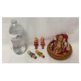 Bisque Frozen Charlotte Penny Dolls & Jointed Baby