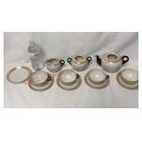 Vintage Lusterware Striped Tea Set - See Desc