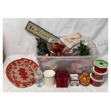 Tote FULL of Christmas Ribbon, Boxes, Bags & Decor