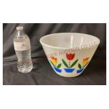 Fire King Tulips 9" Splash Proof Mixing Bowl