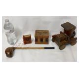 Wooden Golf Club, Souvenir Book, Box & Car