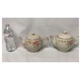 1980s Teleflora Gift Floral Basket Weave Teapots