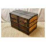 Antique Dome Top Steamer Trunk - Lock Dated 1882