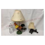 Resin Rooster Lamp & Small Candle Lamp - Both Work