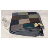 Vintage / Antique Hand Tied Quilt Blanket 70"x78"