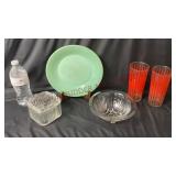 Fire-King Jadeite Plate, Refrig Dish Bowl Glassees