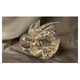 Bunny Rabbit Controlled Bubble Art Glass Figurine