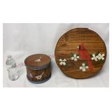 Vintage Painted Goose Pantry Box & Cardinal Top