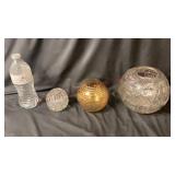 Vintage Round Glass Rose Bowl Orb Vases - 3