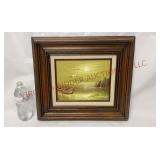 Vintage B Duggan Coastal Seascape Framed Painting