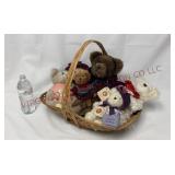 Basket of Boyds Bears - 6 Teddy Bears