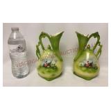 Czech Czechoslovakian Ewer Pitchers - Pair
