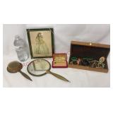 1930s Fashion Print, Jewelry Boxes, Brush & Mirror