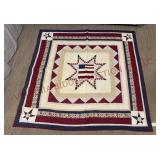 Patriotic Red, White & Blue Quilt - Queen Size